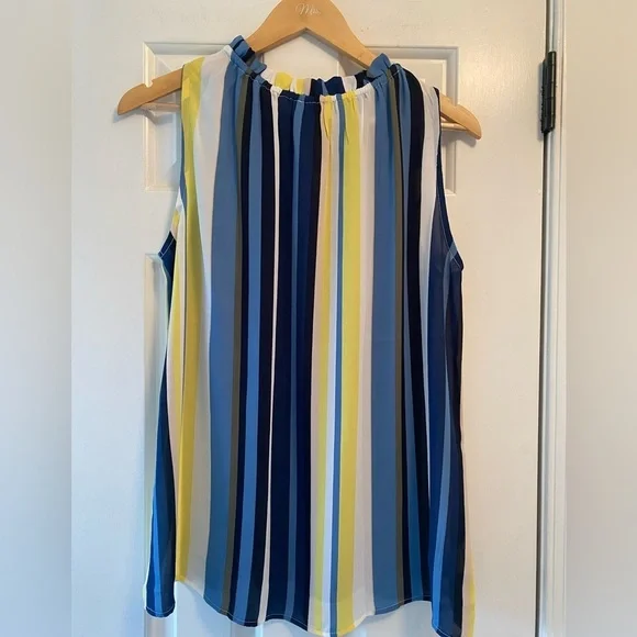 Loft Women’s Sheer Flowy Striped Tank Top Size M - Picture 5 of 8